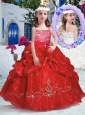 New Style Top Selling Spaghetti Straps Little Girl Pageant Dresses with Beading and Bubles