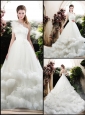 Popular One Shoulder Wedding Dresses with Appliques and Ruffles