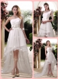 Exclusive One Shoulder High Low Wedding Dresses with Appliques