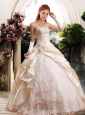 Fashionable Ball Gown Strapless Wedding Dresses with Appliques