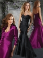 Mermaid Satin Ruched Mother of The Bride Dress with Brush Train