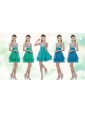 Fashionable Straps Short Bridesmaid Dresses with Sequins for 2016