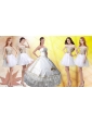 Beautiful White Applique and Beaded Quinceanera Dress and Short Scoop Dama Dresses