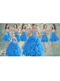 Customized Ball Gown Beaded Sweet 16 Gown and Sequined Short  Dama Dresses Ruffled Mini Quinceanera Dress