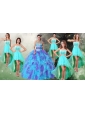 Perfect Applique and Ruffled Quinceanera Dress and High Low Beaded Dama Dresses