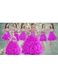 Visible Boning Fuchsia Sweet 16 Gown and Sequined Dama Dresses Beaded and Ruffled Mini Quinceanera Dress 729.58