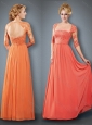 See Through Orange Red Mother of The Bride Dress with Lace and Appliques