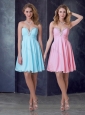Exclusive Empire Chiffon Short Prom Dress with Beading and Ruching