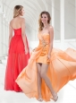 New Style Sweetheart Empire Beaded Prom Dress in Orange