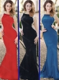 Luxurious See Through Mermaid Prom Dress with Beaded Long Sleeves