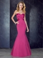 Mermaid Sweetheart Backless Hot Pink Homecoming Dress in Satin