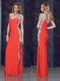 One Shoulder Red Sexy Prom Dress with Beading and Appliques