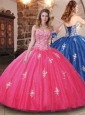 Modern Tulle Beaded and Applique Quinceanera Dress in Hot Pink