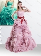 Princess Baby Pink Quinceanera Dress with Rolling Flowers