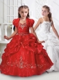 New Beaded and Bubble Red Mini Quinceanera Dress with Spaghetti Straps