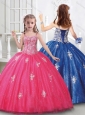 Cute Straps Tulle Mini Quinceanera Dress with Beading and Appliques