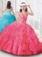 Elegant Halter Top Organza Mini Quinceanera Dress with Beading and Ruffles