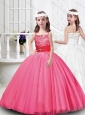 Lovely Tulle Straps Beaded Mini Quinceanera Dress with Lace Up