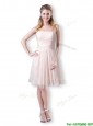 Cute Empire Chiffon Champagne Short Dama Dresses for Quinceanera with Halter Top