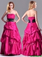 Hot Sale A Line Black Belt Prom Dress with Beaded Top and Bubbles