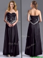 Discount Column Sweetheart Taffeta Black Mother of the Bride Dress with Beading