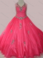 2016 Fashionable Beaded and Applique Mini Quinceanera Dress with V Neck