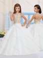 Ball Gown Halter Tulle Beading Mini Quinceanera  Dress in White