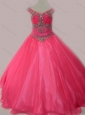Cute Beaded Bodice Zipper Up Mini Quinceanera Dress in Hot Pink