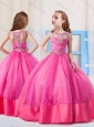 Fashionable Ball Gowns Scoop Little Girl Pageant Dress with Side Zipper