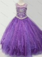 Latest Open Back Beaded Bodice Mini Quinceanera Dress in Purple