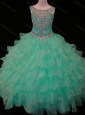 New Arrivals Mint Scoop  Mini Quinceanera Dress with Beading and Ruffled Layers