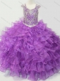 Puffy Skirt V-neck Lace Up Mini Quinceanera Dress with Straps and Ruffled Layers