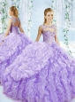 Puffy Skirt Bubble and Beaded Detachable 15 Quinceanera Dress in Lavender