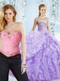 Big Puffy Bubble and Beaded Lavender Detachable Quinceanera Skirts in Organza