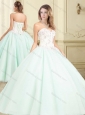 Discount Apple Green Big Puffy Quinceanera Dress with Beading and Applique