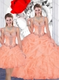 Most Popular See Through Back Beaded and Bubble Detachable Quinceanera Skirts in Organza