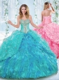 New Arrivals Rhinestoned and Ruffled Detachable Quinceanera Skirts in Organze