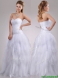 2016 Popular A Line Sweetheart Tulle Wedding Dress with Beading