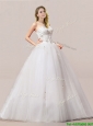 Beautiful Ball Gown Beaded and Applique Wedding Dresses with Strapless