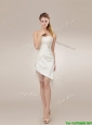 Beautiful See Through Asymmetrical Wedding Dresses with Ruching