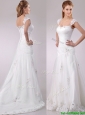 Beautiful Square Tulle Mermaid Brush Train Wedding Dress with Beading