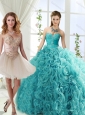 Elegant Big Puffy Rolling Flowers Detachable Quinceanera Skirt with Beading and Appliques