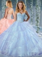 New Arrival Beaded and Ruffled Layers Quinceanera Dress with Detachable Straps