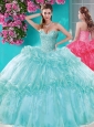 Exquisite Beaded and Pick Ups 15 Quinceanera Gown with Really Puffy