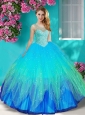 New Arrival See Through Beaded Scoop Quinceanera Dress with Backless