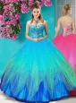 Perfect Beaded Rainbow Quinceanera Dress with Really Puffy