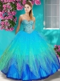 Popular Really Puffy Beaded and Appliques  Quinceanera Dress in Colorful