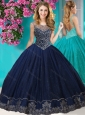 Unique See Through Scoop Quinceanera Dress with Beading and Appliques