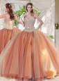 Exclusive Beaded Really Puffy Quinceanera Dress in Orange