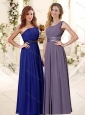 Beaded Decorate Waist Empire Bridesmaid Dress with One Shoulder